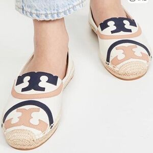 Tory Burch Espadrilles with Tan and Navy Accents